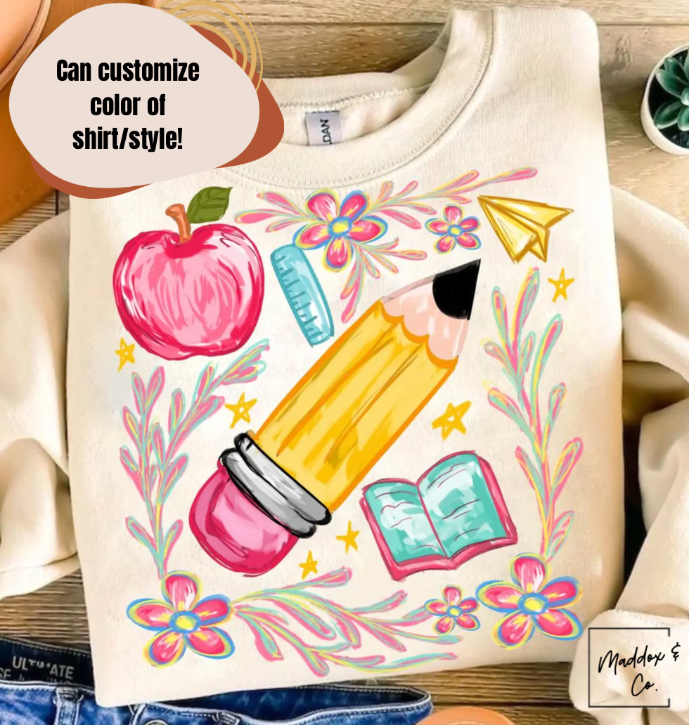 Drawn Design Teacher Shirt