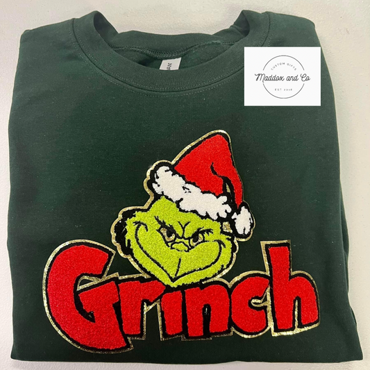 Grinch Chenille Patch Sweatshirt