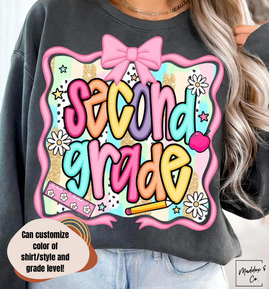 Preppy Grade Level Teacher Shirt