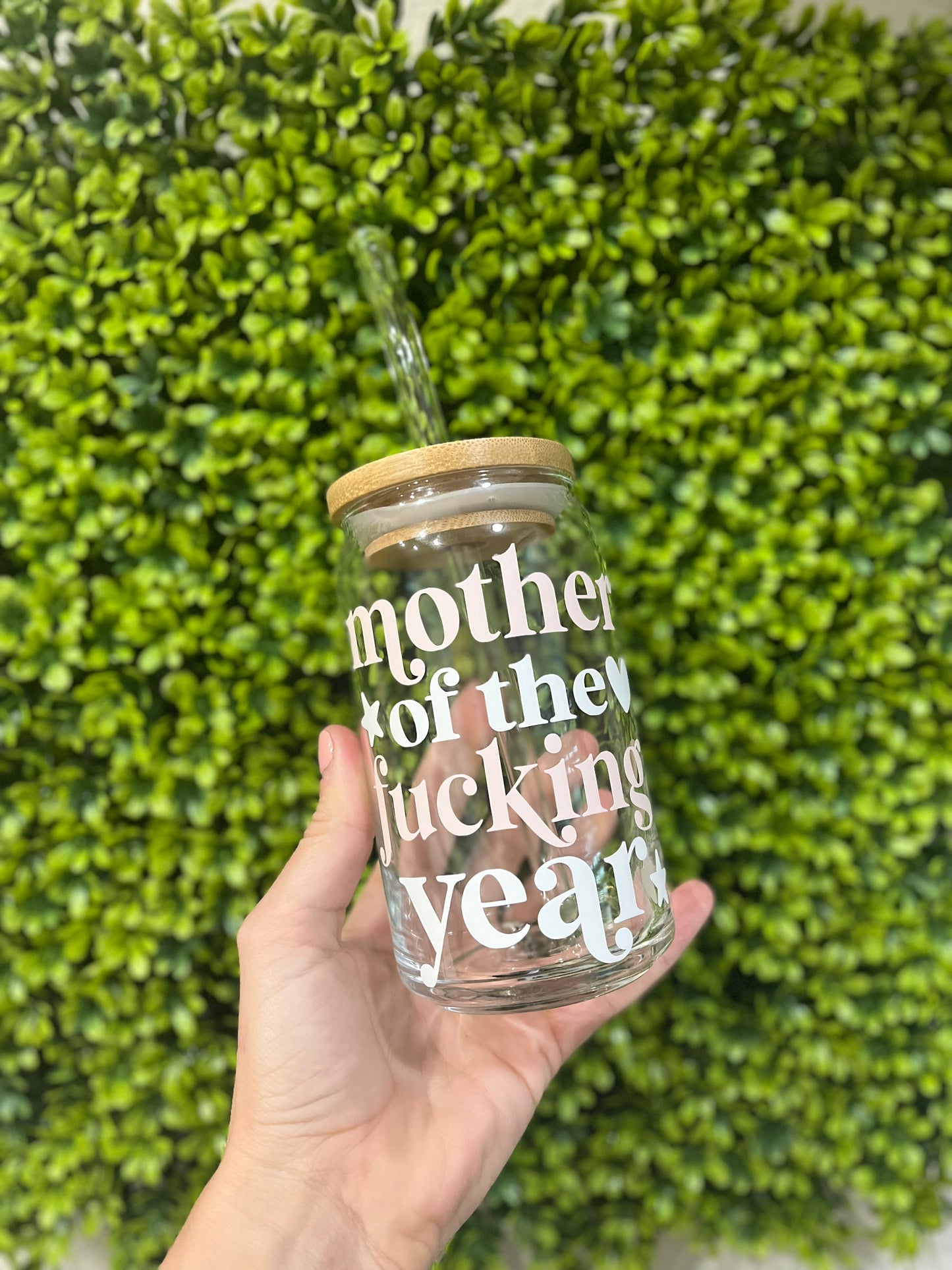 Mother of the F****ing Year Glass Cup