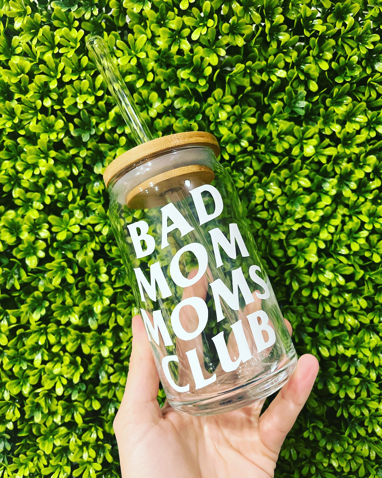 Bad Mom Moms Club Glass Cup